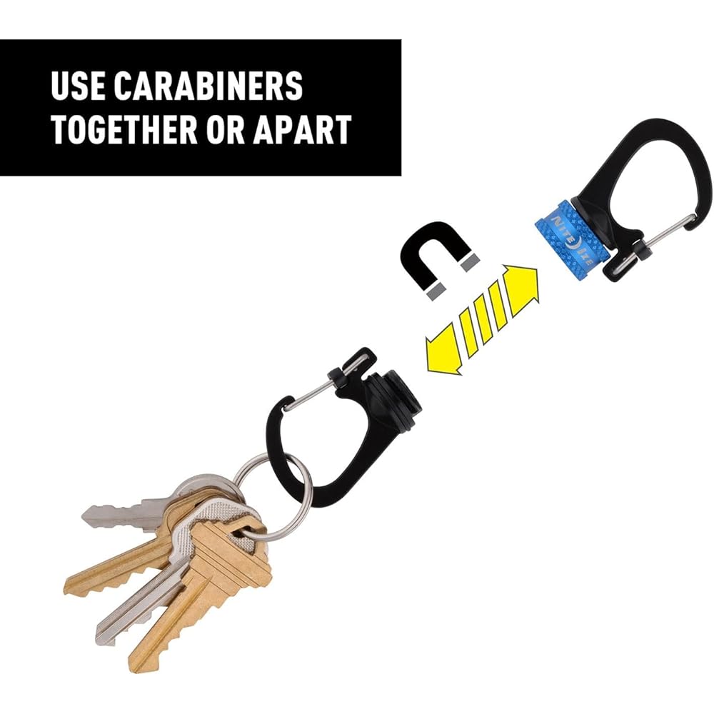 Nite Ize 360° Magnetic Slide Lock Carabiner Blue MSBL-03-R7 Durable Outdoor Accessory