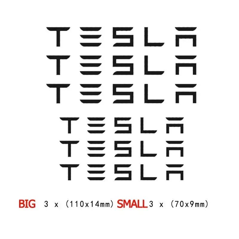 

6pcs Car Brake Caliper Stickers for Tesla Model 3 X S Y Roadster P75D P85D P90D P100D Side Fender Window Decals Accessories чорний