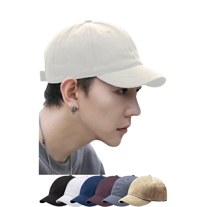 

[TERTIS] Tertis umpire cap short brimmed hat men s cap cotton short brim Plain color soft breathable baseball cap cycling golf (JP, alphabet, Free