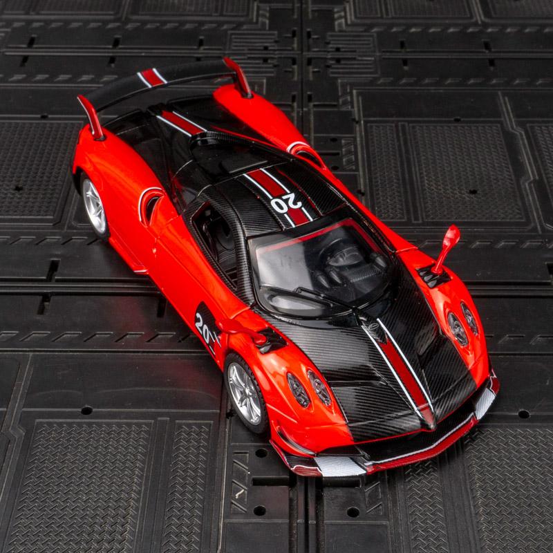 1/32 Simulation Pagani BC Alloy Supercar Model, Doors Can Be Opened with Sound and Light, Car Ornaments
