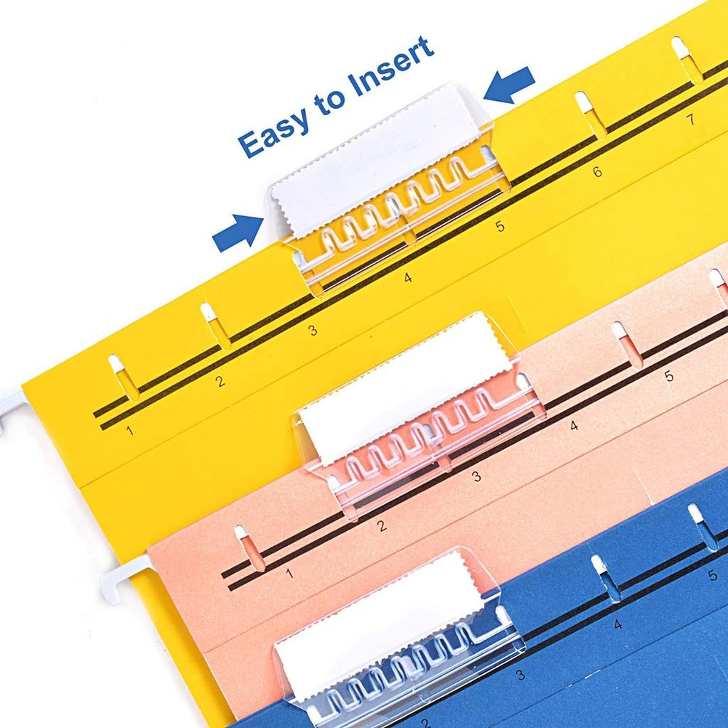 100 Pcs Hanging File Folder Tabs Transparent Label Holder Detachable File Folder Tabs Back To School Stationery Office Supplies
