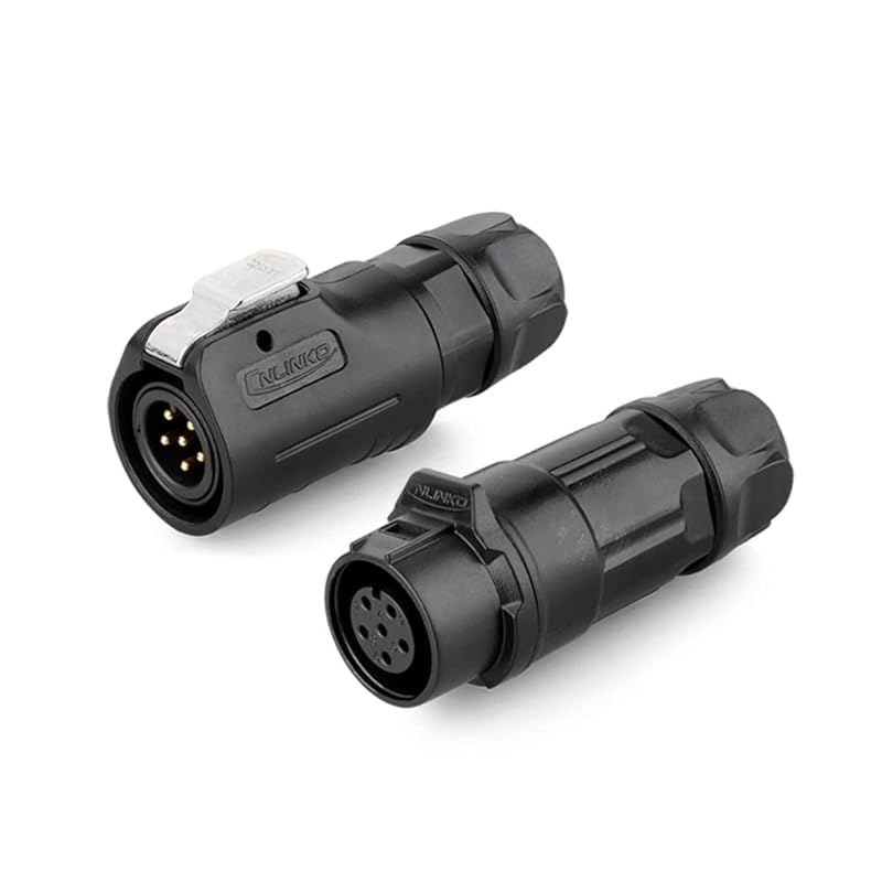 CNLINKO LP-12 IP68 Industrial Waterproof Connector Quick Plug Circular Connector PBT Plastic Shell Aviation Connector M12 2-8 Pin Male Plug and