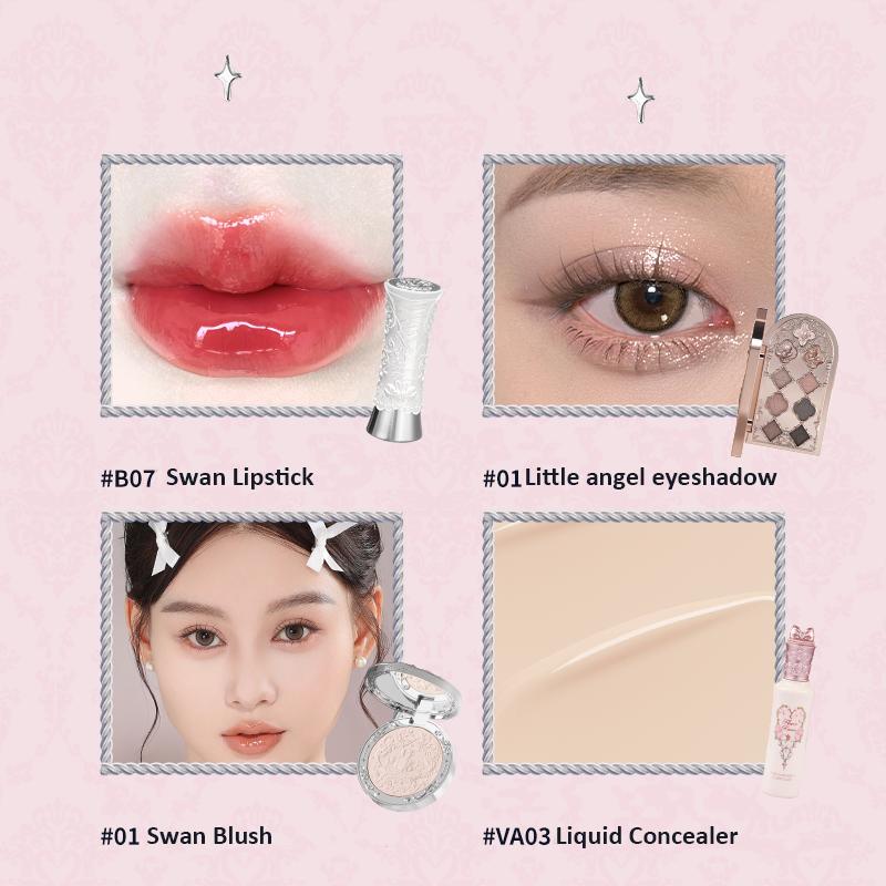 Flowerknows Free Combination Makeup 4pcs Set Lip Mud Highlighter Powder Blusher Eye Shadow Professional Makeup Gift For Girl