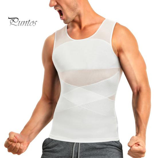 Schlankheits-Tanktop für Herren, Kompressions-Unterhemd zur Bauchkontrolle, Body Shaper, atmungsaktiv, ärmellos, Sweatshirt für Sommer, Sport, Reisen