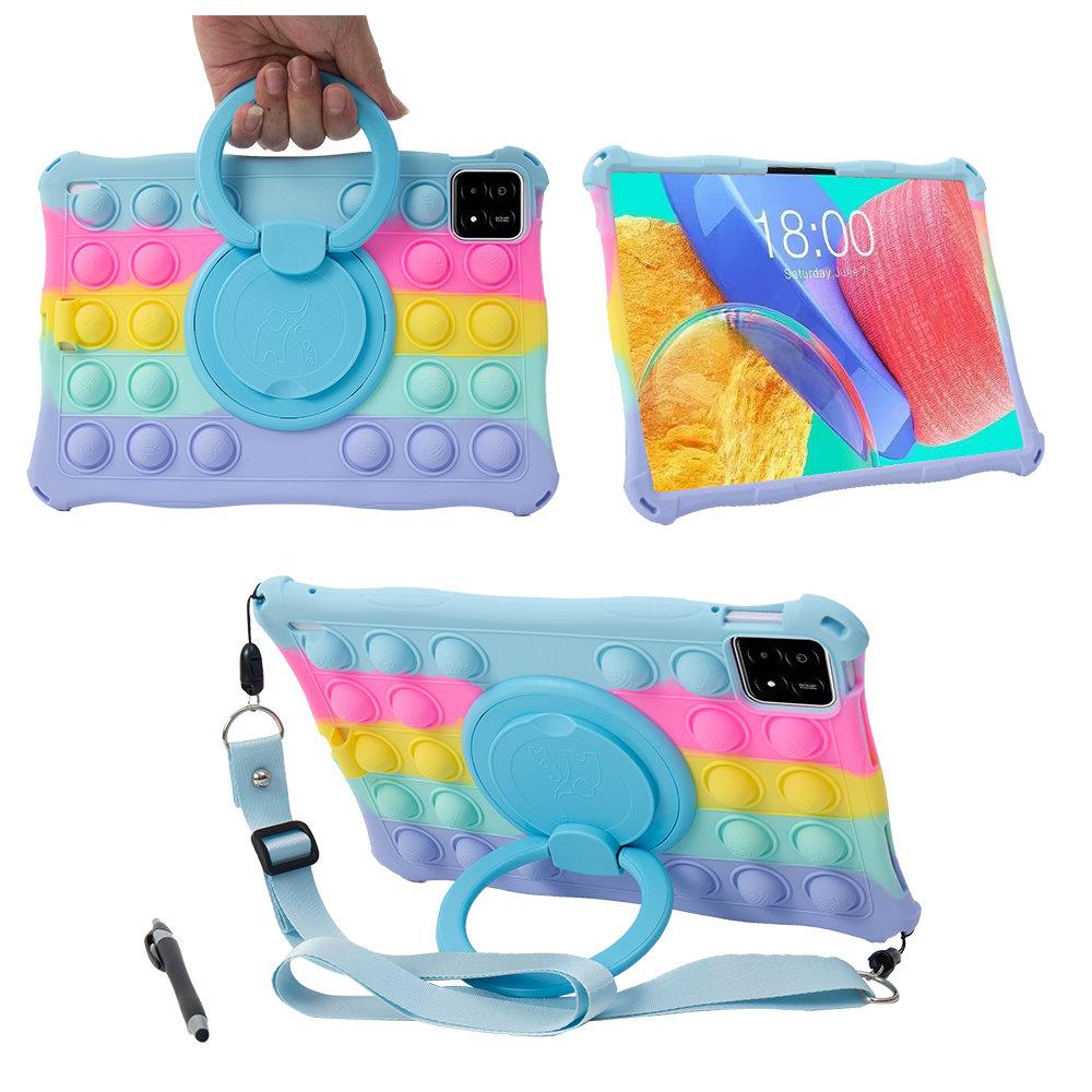 Bubble Toys Weiche Silikonhülle für Xiaomi Pad 6S Pro 12,4 Zoll Drehbarer Griff Ständer Kindersichere Tablet-Hülle
