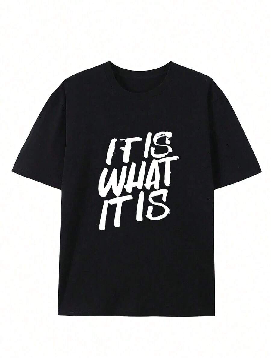 

Unisex s Summer Round Neck Short Sleeve Casual Pure Cotton Interesting Letters Pattern T-Shirt M