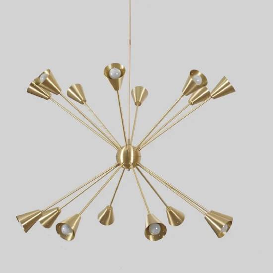 Sixteen‑Arm Sputnik Starburst Chandelier Pendant Lamp – Mid‑Century Modern Ceiling Light Fixture