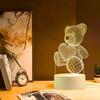 Creative 3D visual light with heart-shaped bear design, suitable for bedrooms, birthday gifts, Christmas decorations, etc.