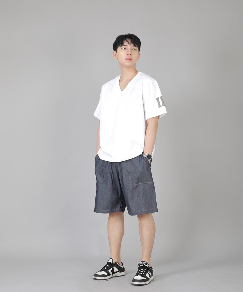 Seinteukeulu Fatigue Shorts Efs-348 Light Indigo Denim