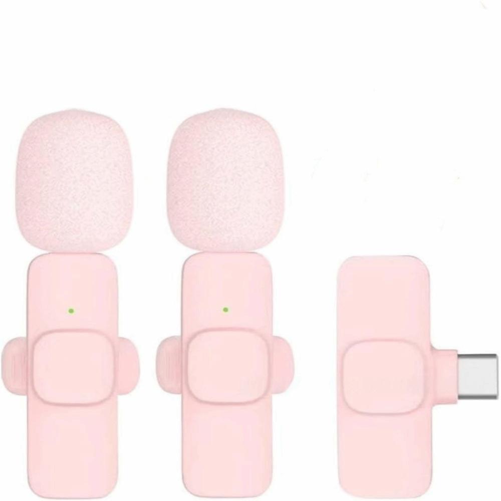 1/2Pcs Pink Lapel Microphone Wireless Mobile Phone Microphone Mini Microphone Livestream