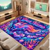 Underwater Fish Theme Soft Crystal Velvet Rug Custom Name & Text Print Non Slip Floor Rug for Bedroom Living Room