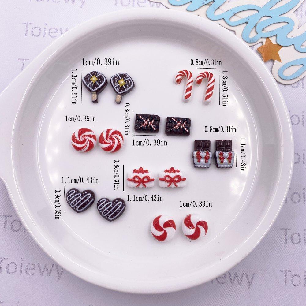 50pcs Resin Mini Colorful Christmas Decor Cartoon Magic Wand Cake Popsicle Figurine Flatback Stone Nail Art Scrapbook DIY Crafts