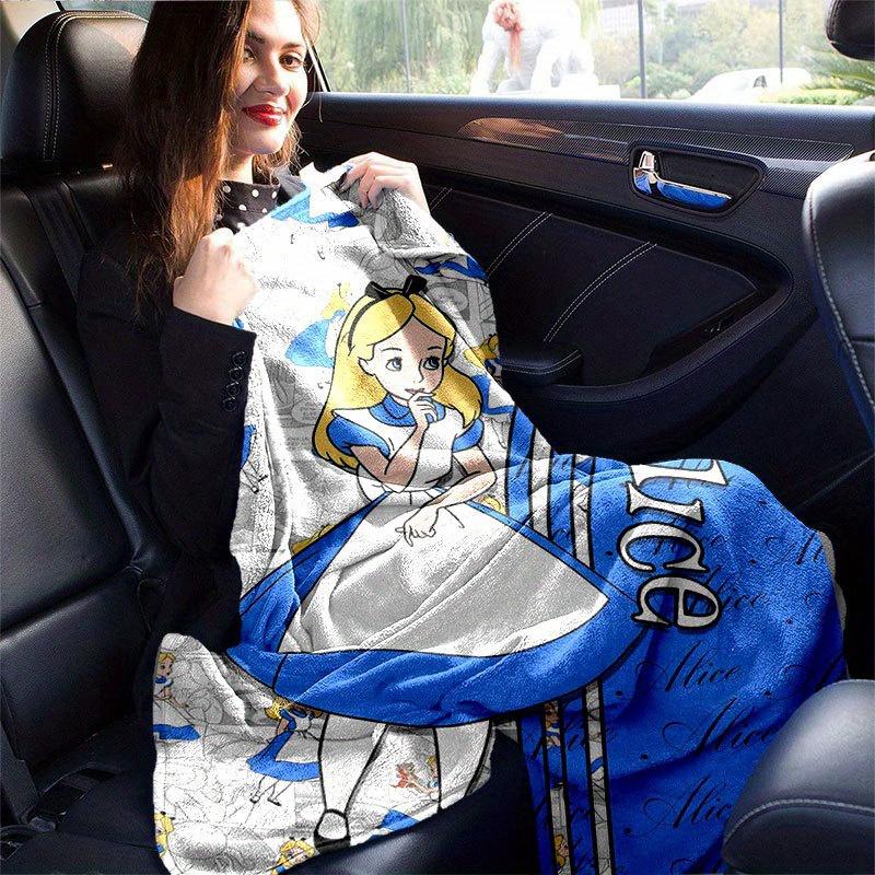 Alice Blanket  Ultra-Soft, Warm, Cozy Throw for Living Room, Sofa, Four Seasons Travel Accessory  Cute Cartoon Character Home Decoration