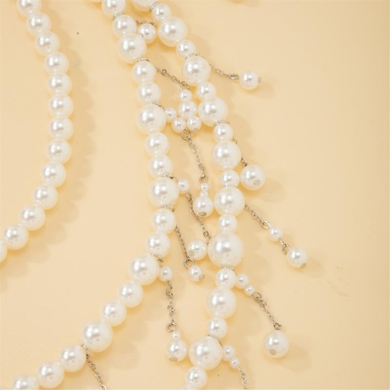 Elegant MultiLayer Pearls Fringe Waist Chain Belt Belly Chain Waist Decors For Women Party Body Jewelry Waist Accessory