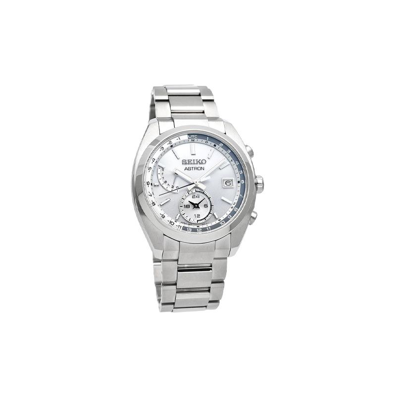 SEIKO 100 meters waterproof Quartz titanium strap men s watch silver dial SBXY009 синий