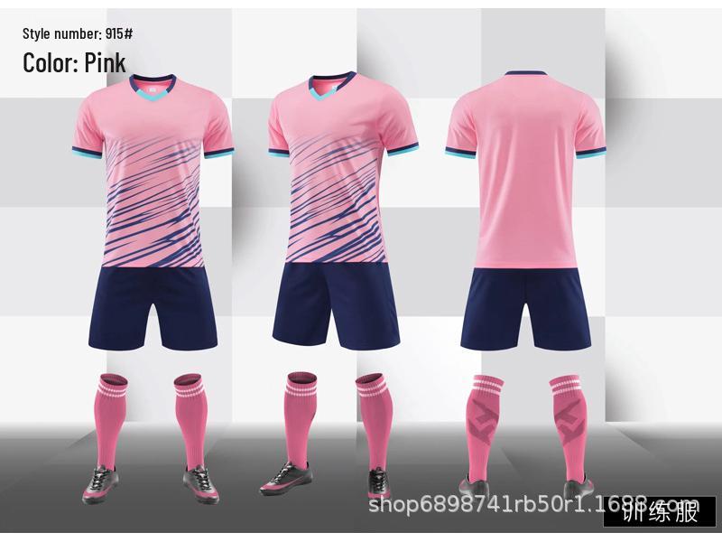 Unisex Short-Sleeved Football Uniform Set with Custom Name & Number for Matches & Training