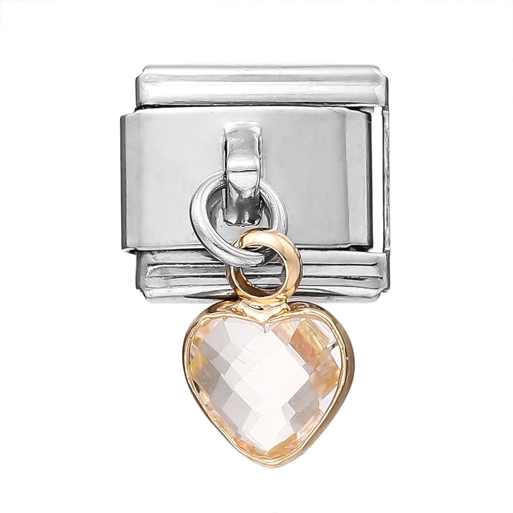 

Подвеска-сердце из нержавеющей стали 9x10 мм, модуль для браслета «Сделай сам», ювелирный аксессуар Single Section ~2.5g (9*10mm)