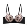 Sexy Leopard Print Front-button Bra for Small Breasts Push-up Bra for Side Breasts and Anti-sagging No Steel Ring Seamless Back Bra