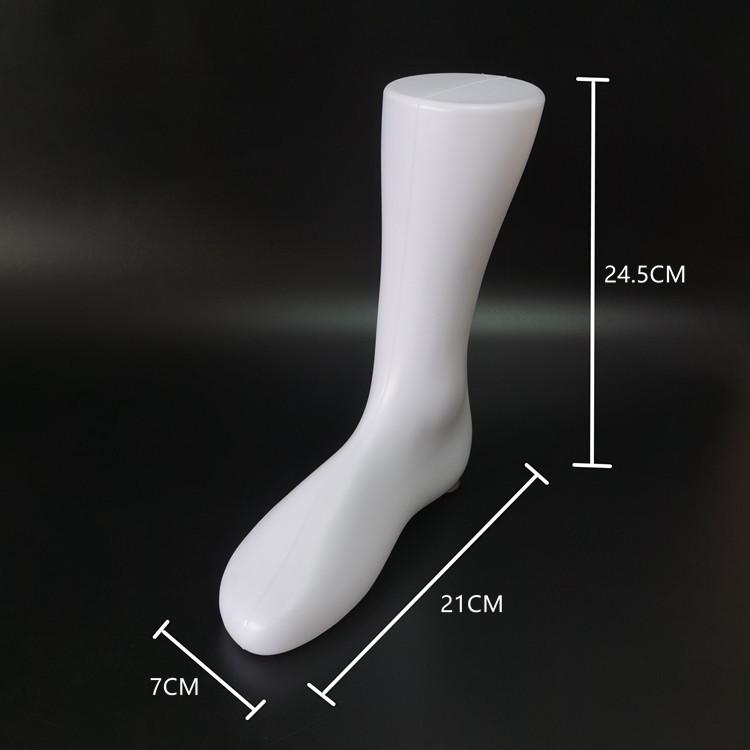 Black Plastic Foot Mannequin Model for Displaying Socks and Shoes - Male & Female Style, Flat-Bottomed, Ideal for Retail and Fashion Showcases.