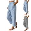 Women's Fashionable Striped High Waisted Pocket Home Versatile Casual Pants
