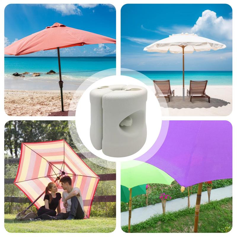 Weighted Umbrella Base Round Parasol Weighted Base Windproof Canopy Stand Easy Assembly Drum Weights Fill With Water Or Sand For
