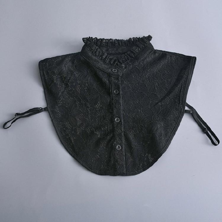 Women Clothes Accessories Wrist Cuffs and Lace Ruffle Half Shirt Fake Collar Set