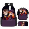 Classic Popular Funny Novelty Gacha 3D Printed 3pcs/Set Pupil School Bags Laptop Daypack Backpack Lunch Bag Pencil Case