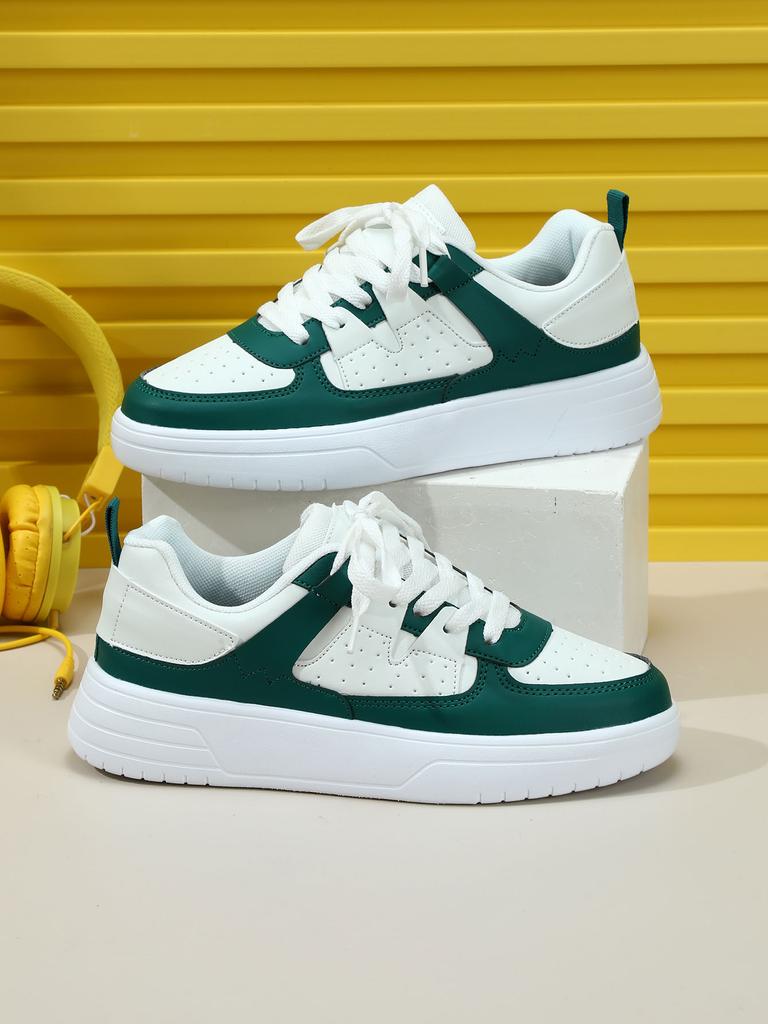 MCTIN Kadın rahat ayakkabılar nefes alabilen platform spor ayakkabı çiftler kaymaz deri kaykay ayakkabı