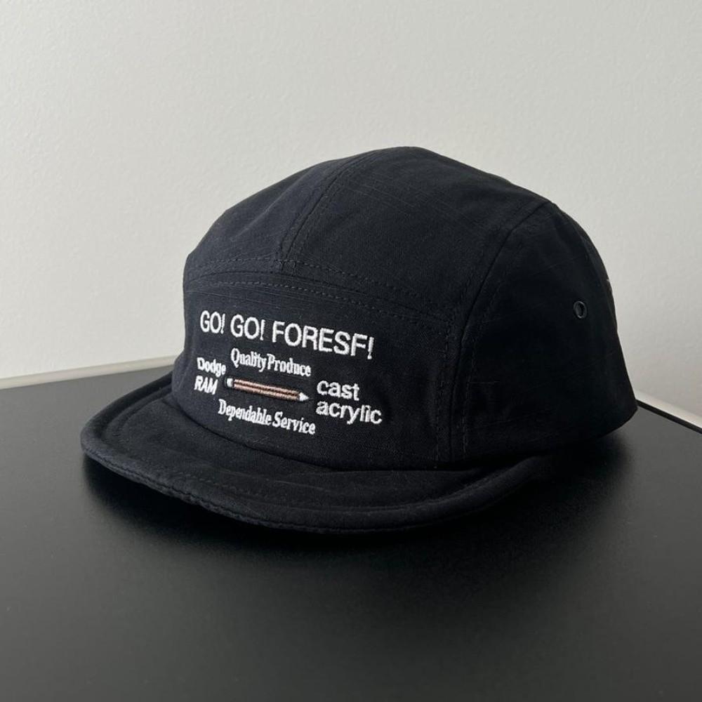 

Retro Letter embroidery Baseball Cap Short Brim Soft-top Snapback Cap Breathable Quick-Drying Outdoor Duckbill Cap чёрный