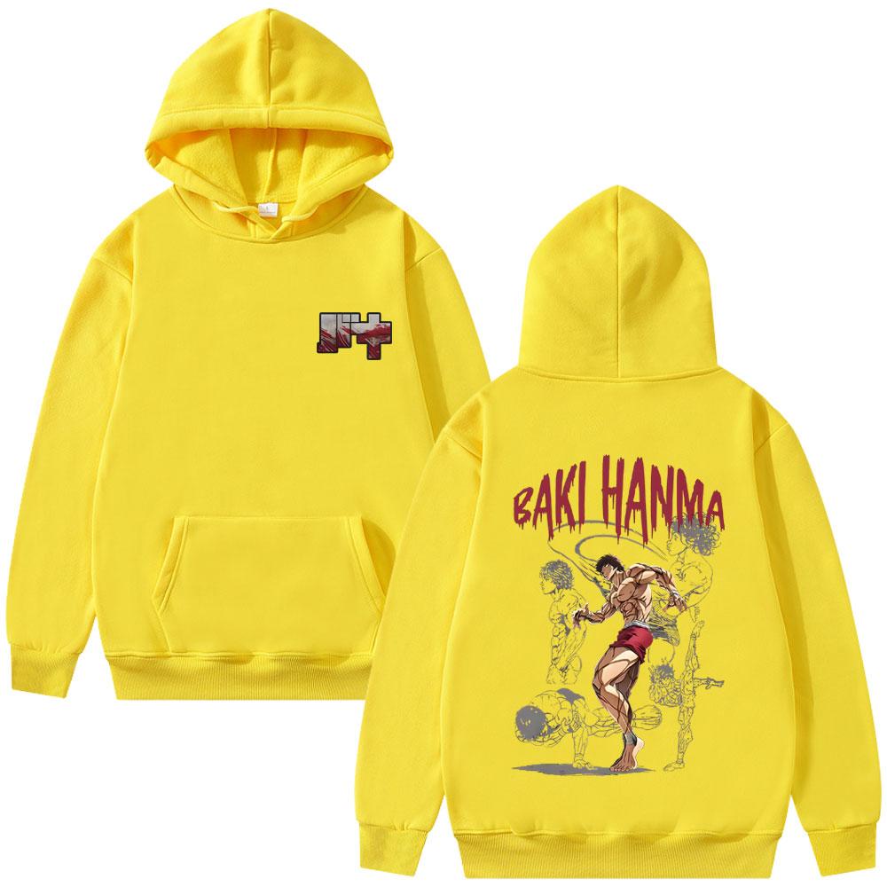 Japanese Anime Baki The Grappler Graphic Hoodie Baki Hanma Hooded Sweatshirt Men Women Casual Oversized Fleece Cotton Pullover