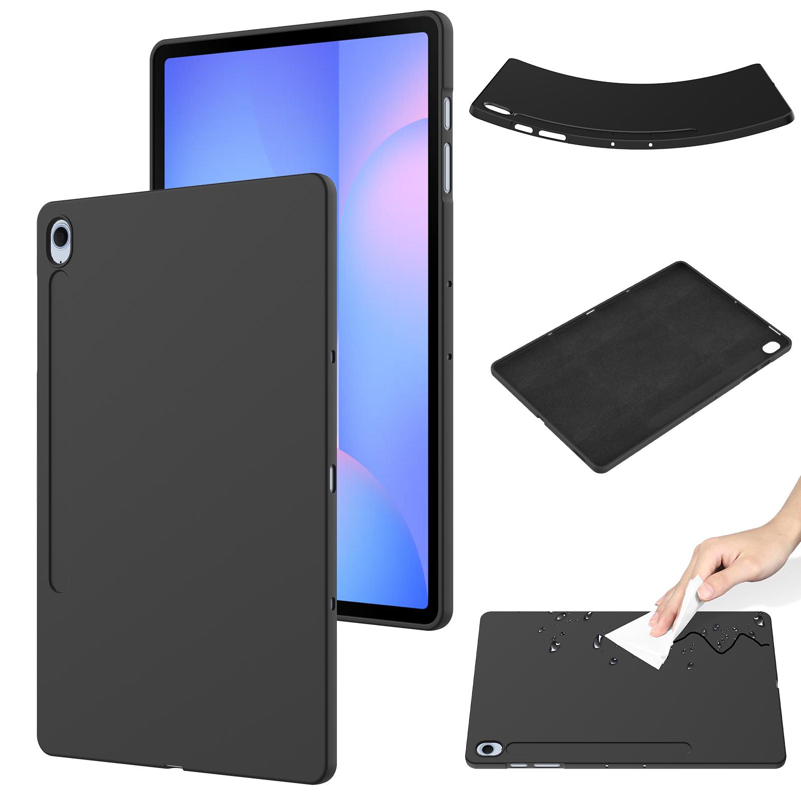

For Samsung Galaxy Tab S10 FE+ Case Liquid Silicone Anti-Scratch Tablet Cover Black