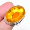 Natural Citrine Gemstone Handmade 925 Sterling Silver Jewelry Ring Size 8 AR-16856