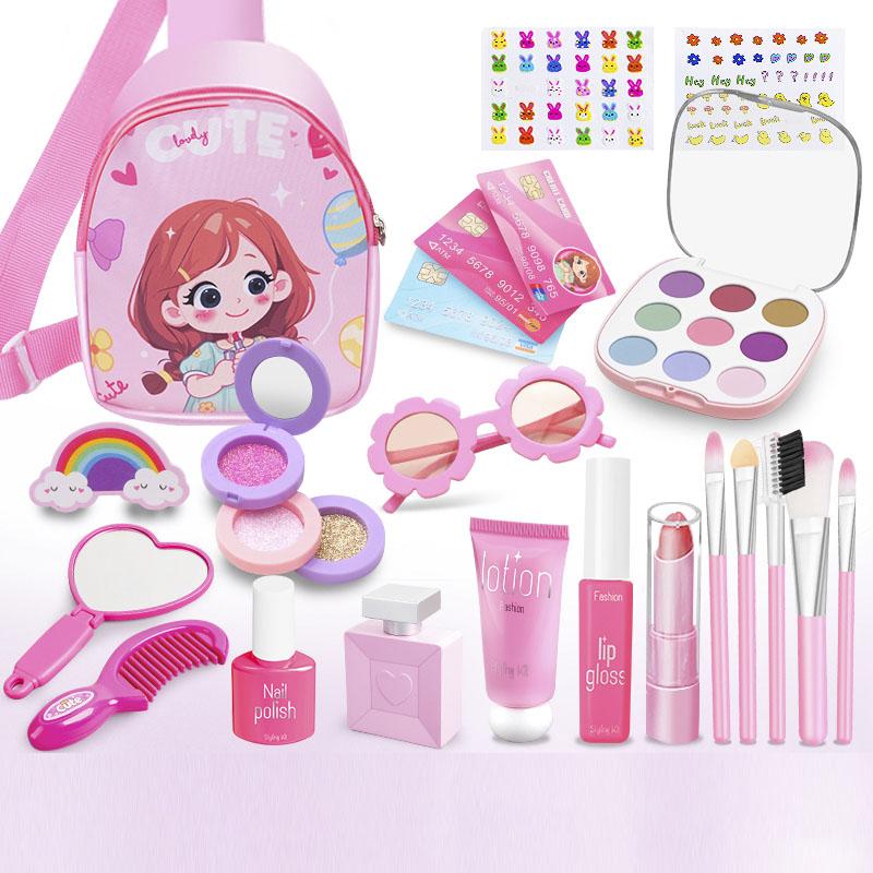 21PCS Kids Toys Simulation Cosmetics Set Pretend Makeup Toys Girls Play House Simulation Make up Educational Toys For Girls Gift