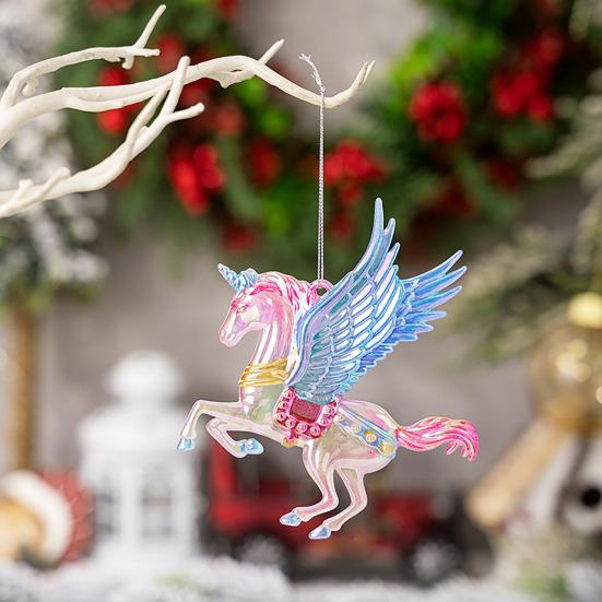 Winter Acrylic Christmas Ornaments Colorful Snowflake Ballerina Dancer Feather Hanging Ornaments