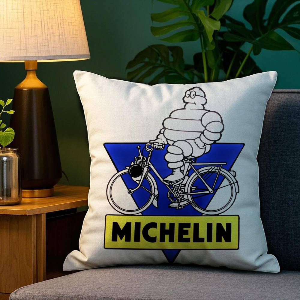 M-MichelinS T-Tyres Pillow Case Plush Fabric Soft Double Sided Print Sofa Cushion Cover Throw Pillow Covers
