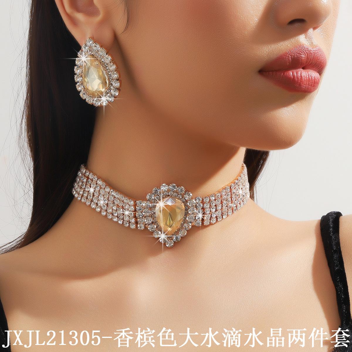 

Європейські та американські розкішні багатошарові геометричні сережки-кольє, барвисте кольє у формі крапель води, модні та перебільшені кольє