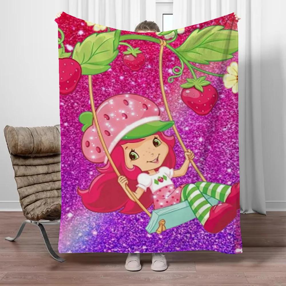 Coperta Microfibra Strawberry Shortcake Matrimoniale Coperta Decorativa Designer per Divano Lusso Interni Casa Coperte per Adulti Ginocchia