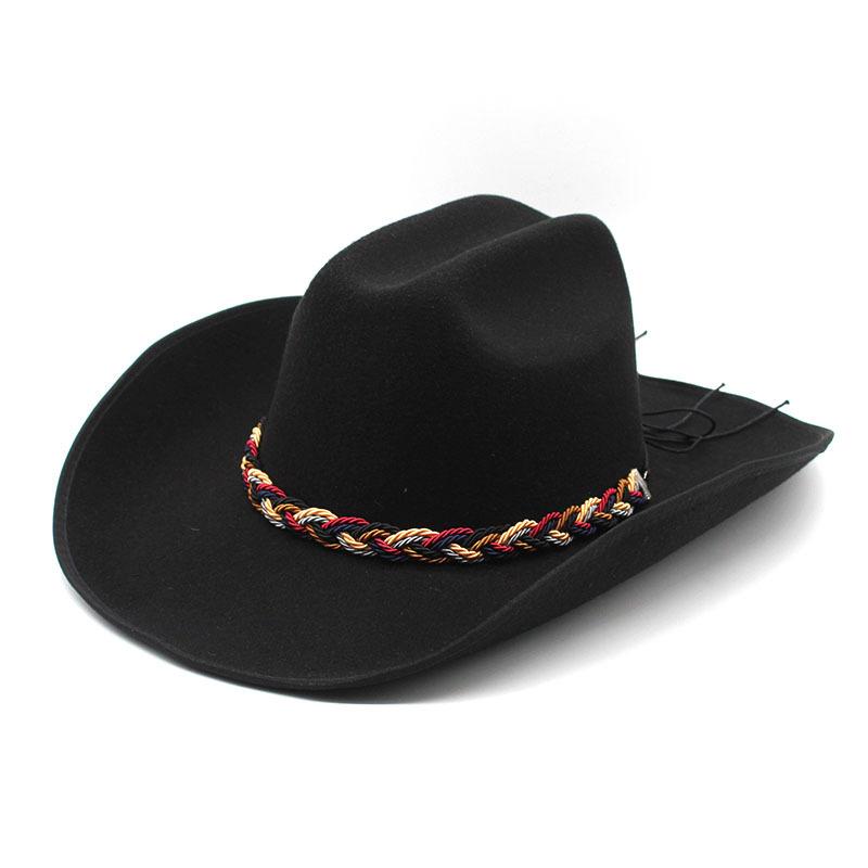 Wool Eaves Curled Wool Hat Western Cowboy Gift Hat Men'S And Women'S Couple Hat Ethnic Felt Hat