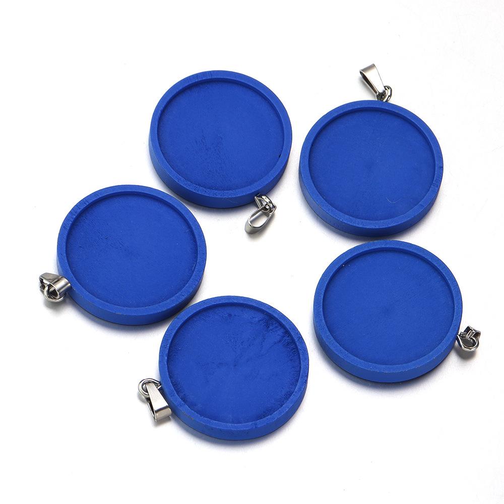 Time Gem Wood Tray Necklace Pendant Accessories - DIY Jewelry Round Tray