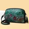 High Quality Leather Handbag Luxury Designer Retro Ethnic Style 3D Printed Shoulder Bag Fashion Diagonal Cross Pocket Phone Bag