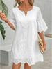 2025 Summer Women's Three-quarter Sleeve V-neck Dress