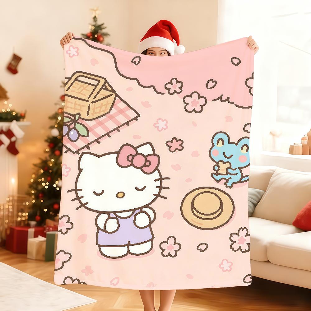 Kawaii H-Hello K-Kitty Blanket Soft Throw Blanket for Home Bedroom Bed Sofa Picnic Travel Office Rest Cover Blanket Gift