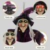 Halloween Flying Witch Decoration Outdoor Hanging Witch Statue with Light Large Screaming Witch Prop for Garden Yard Lawn Decor
