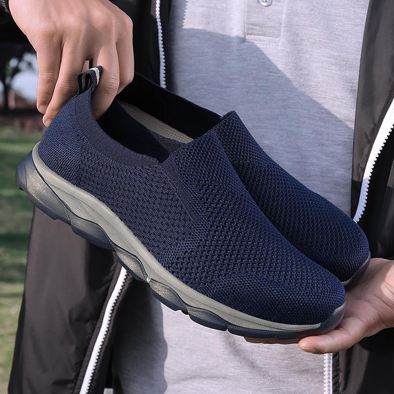 Herren Sommer Mesh Walking Schuhe A3308 - Atmungsaktive Sportliche Schuhe für ältere Menschen