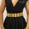 Mei Mary Golden Geometric Cutout Waist Chain with Diamond Accents - Versatile Belt for Dresses and Gowns