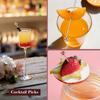 12pcs/set 8-inch Cocktail Label Reusable Stainless Steel Cocktail Toothpick Set Gift Metal Kebab Appetizer Label