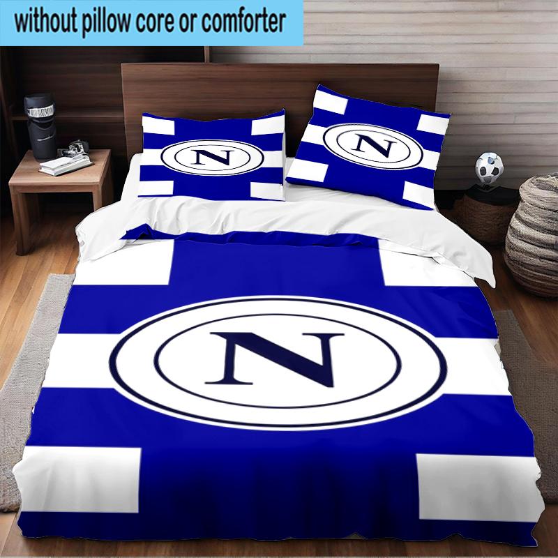 Napoli Football Club Emblem 3PCS Bedding Set 2D Printing (Includes 1 Duvet Cover + 2 Pillowcases Coreless), Bedroom decor,Fan gift