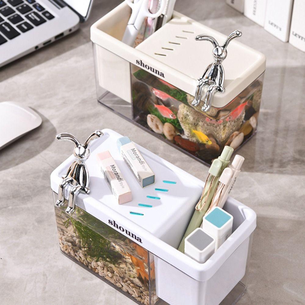 Amphibisches Ökologisches Becken aus Kunststoff Transparentes Aquarium Heimdekoration Aquarium Zuhause