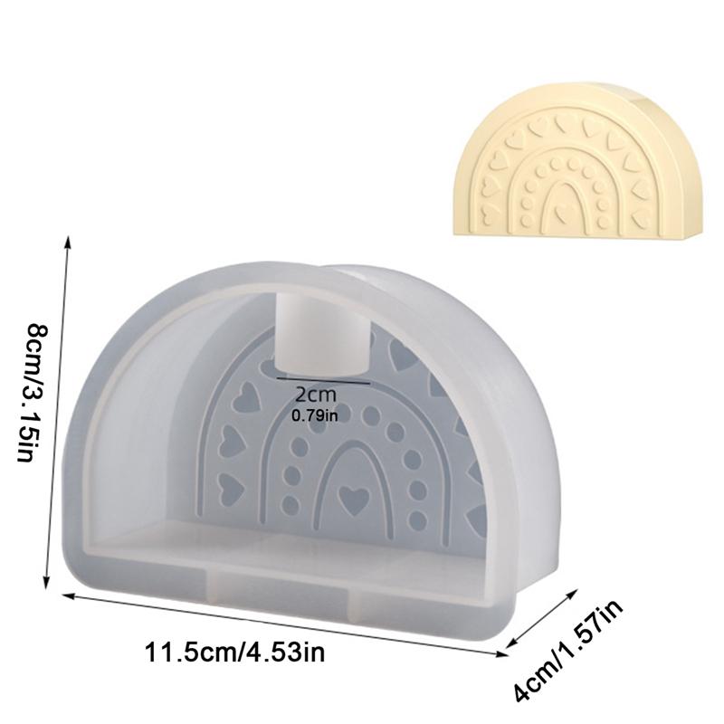 3D Rainbow Arch Bridge DIY Aromath Plaster Cloud Rainbow Ornament Wax Mould 3D Silicone Candle Molds Home Craft Decoration
