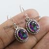 Oval Mystic Topaz Earrings, Boho Earring, 925 Sterling Silver Handmade Earrings, Designer Earring, Gift for Her, Crystal Earrings